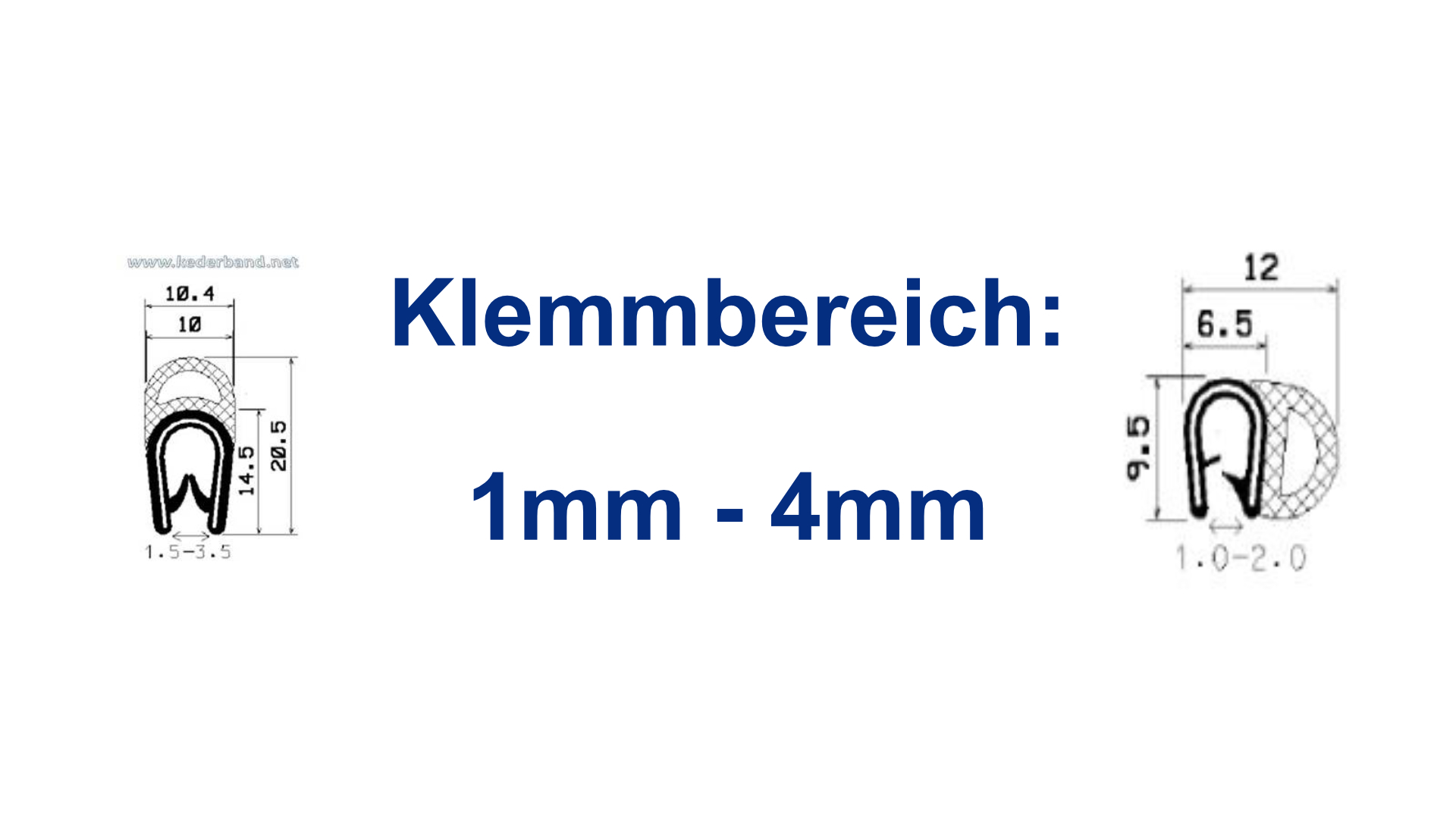 2-4 Kantenschutz Kantenschutzprofil Keder Band Klemm Profil Gummi