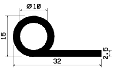 NP6 Notenprofil EPDM Kederprofil Gummi Profil Dichtprofil - SMI GmbH