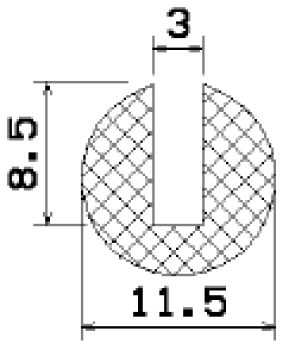 V11 Fassungsprofil Klemmbereich 2 mm EPDM Moosgummi Gummiprofil  Gummidichtung Rundschnur mit Schlitz - SMI - Der Kantenschutzprofi