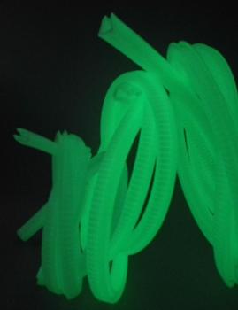 Fluoreszierendes Kantenschutzprofil NIRO Kantengummi POM Farbe grün, Klemmbereich 1-3mm.