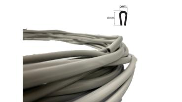 Kantenschutzprofil PVC mit Innenkleber Farbe Signalgrau 5,7x8,0 Klemmbereich 0,5 - 4,0mm