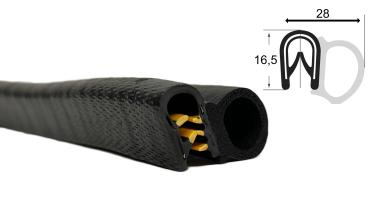 Dichtungsprofil mit EPDM-Schlauch, seitlich