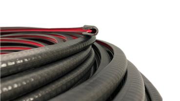PVC-Kantenschutzprofil mit Stahleinlage, Klemmbereich 1-4mm, Schwarz