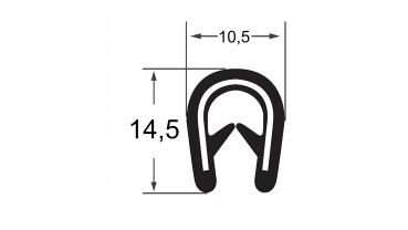 PVC-Kantenschutzprofil mit Stahleinlage, Klemmbereich 1-4mm, Schwarz