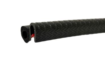 Kantenschutzprofil mit Stahleinlage für 1-3,5mm Bleche mit Dichtansatz seitlich - signalschwarz