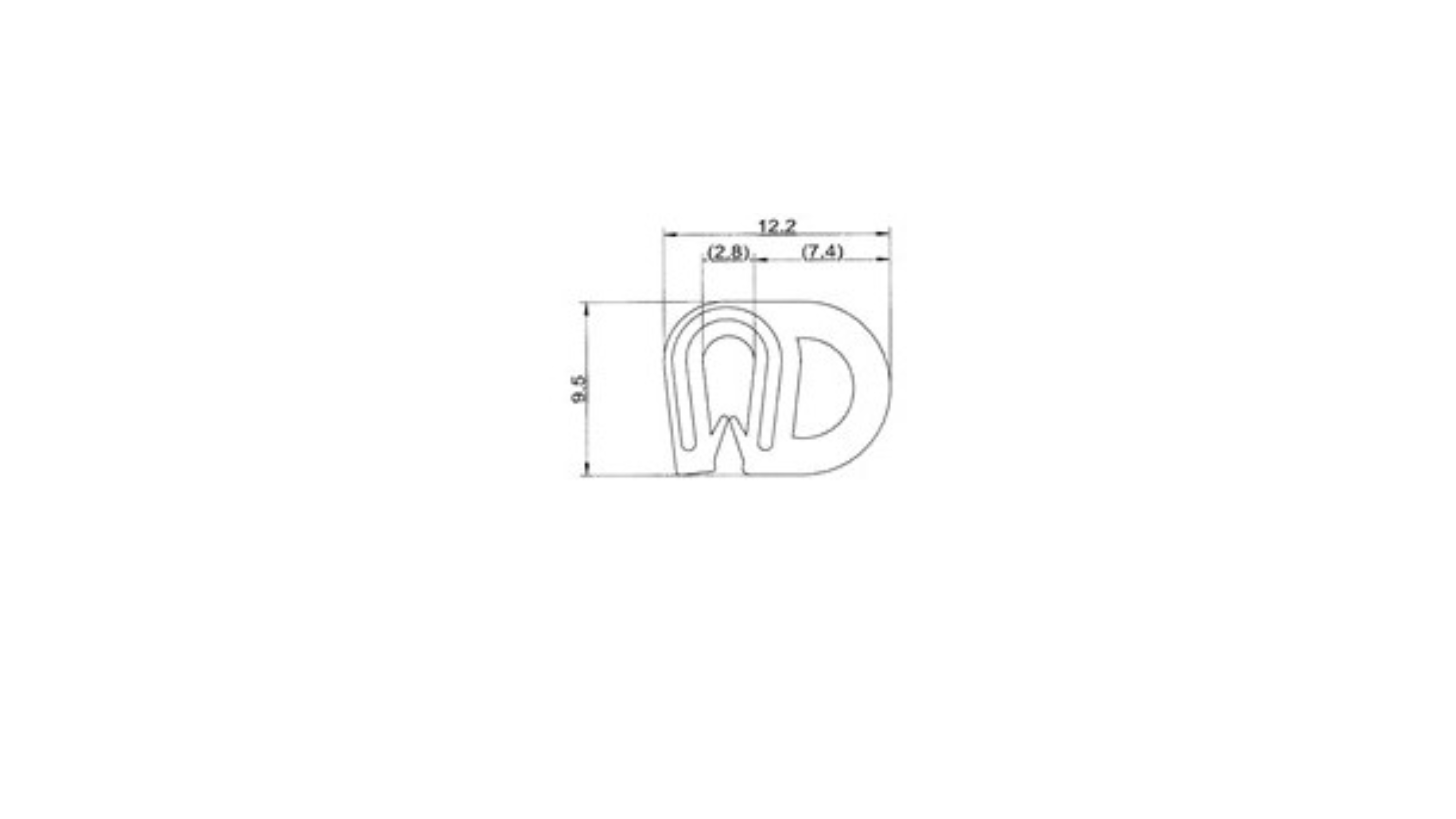 KANTENSCHUTZ-DICHTPROFIL MIT DICHTUNG 5000X9X13, FORM:D, EPDM