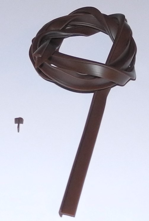 PVC-Kederband in T-Form, ähnlich RAL 8017 - schokoladenbraun, Gesamthöhe  8mm., Länge der Fahne 6mm. - Kantenschutzprofil & Kederband