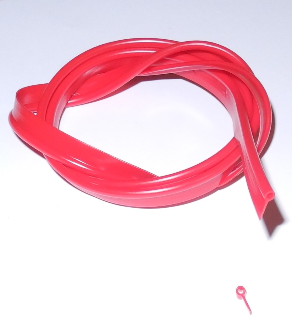 PVC-Kederband, ähnlich RAL 3027 - himberrot, Gesamthöhe 10mm