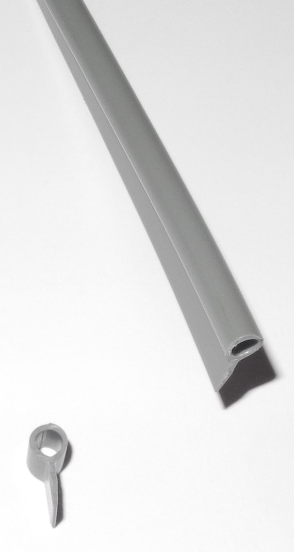 PVC-Kederband Farbe tiefschwarz (matt) Gesamthöhe 12mm zwei Fahnen