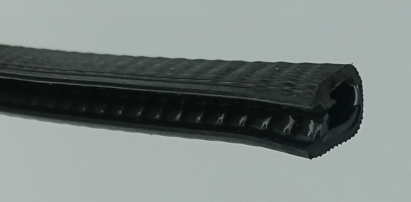 Kantenschutzprofil mit POM Einlage Farbe schwarz nicht rostend Klemmbereich  1-4mm Maße 14x10,5mm - Kantenschutzprofil & Kederband