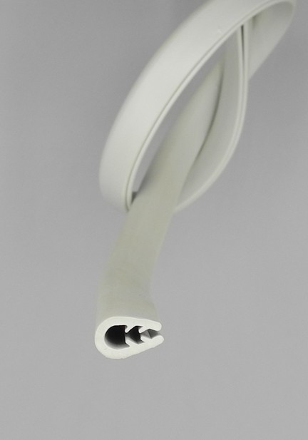 Kantenschutzprofil TPE-Kantenschutz bis 140°C, 10x14mm, in weiß,  Klemmbereich 1-3mm. - Kantenschutzprofil & Kederband