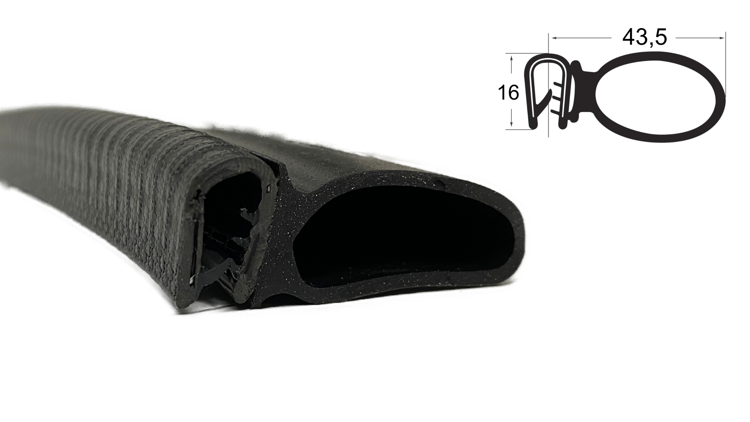 1 m Dichtungsprofil Dichtprofil Kantenschutz PVC  schwarz KB 1-4 mm 1C10-08
