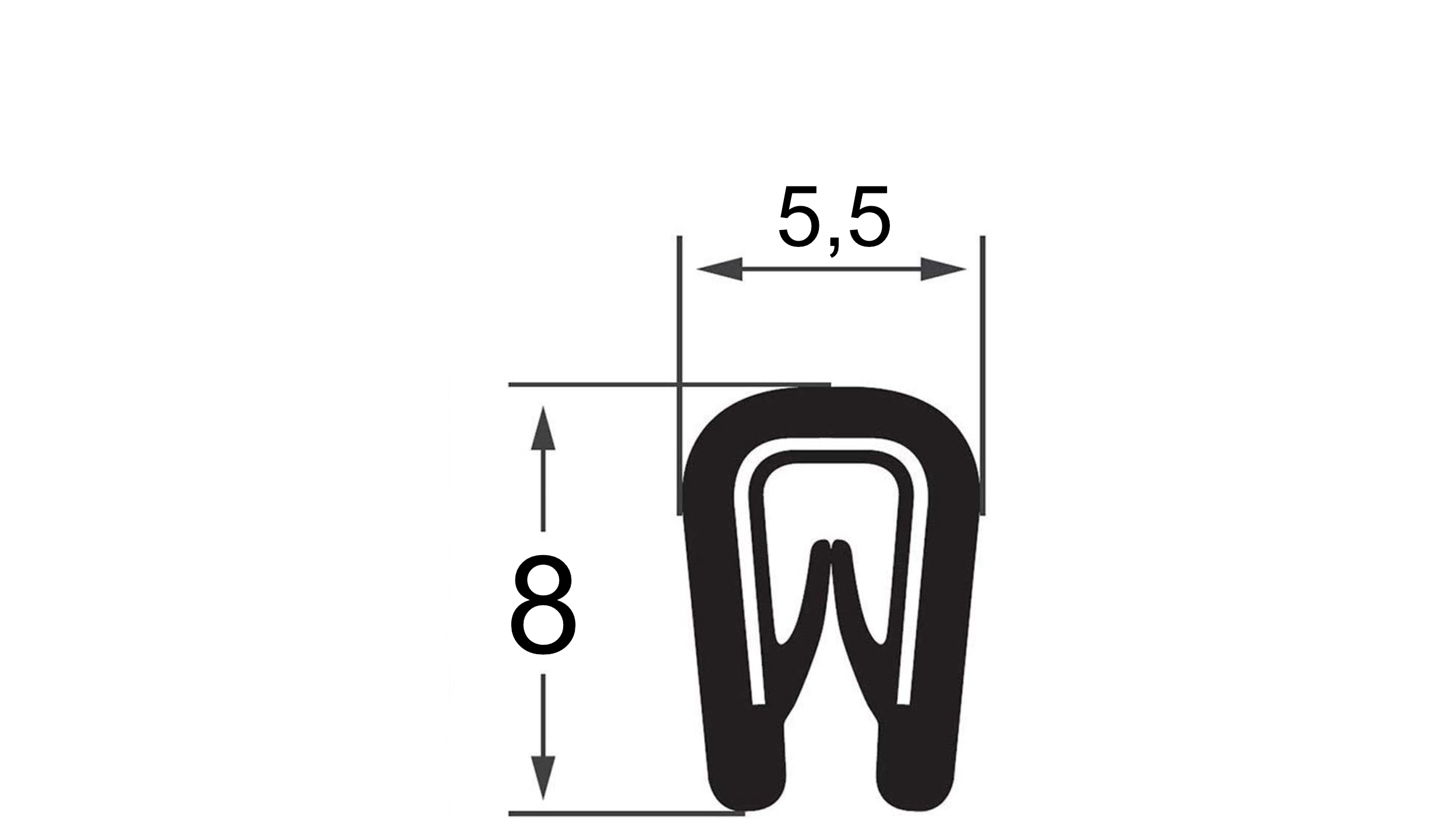 Kantenschutzprofil U-Profil 5,5x10,0mm Farbe transparent -  Kantenschutzprofil & Kederband