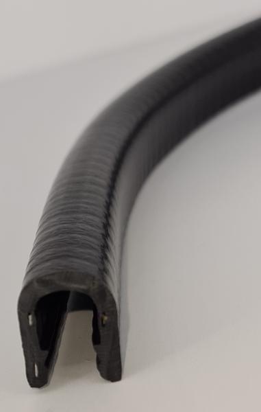 PVC-Kantenschutz mit Stahleinlage, Klemmbereich 6-8mm, Schwarz