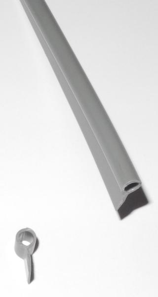 PVC-Kederband Farbe tiefschwarz (matt) Gesamthöhe 12mm zwei Fahnen -  Kantenschutzprofil & Kederband