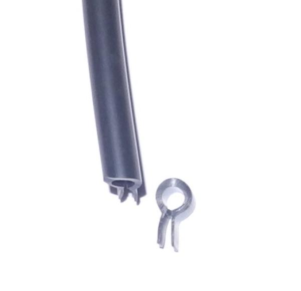 PVC-Kederband Farbe tiefschwarz (matt) Gesamthöhe 12mm zwei Fahnen -  Kantenschutzprofil & Kederband
