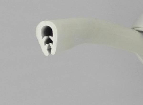 Kantenschutz aus Thermoplast TPE  Klemmprofil Farbe grau für Klemmbereich 1-3 mm