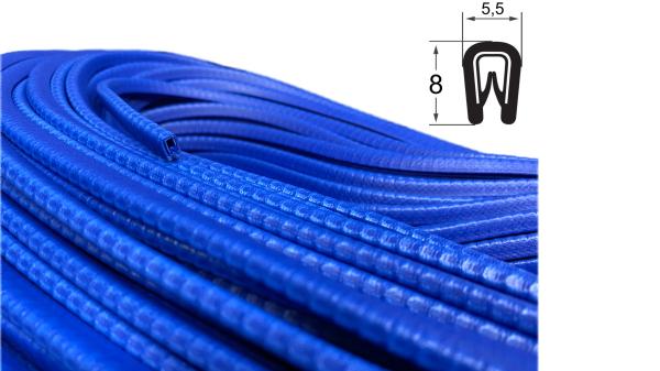 Kantenschutz mit Metallklemmband Farbe Signalblau Klemmbereich 0,8-2mm HxB 8x5,5mm