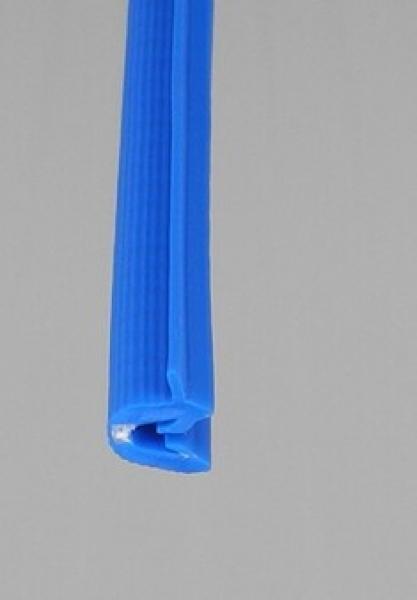 TPE Kantenschutz mit POM-Klemmbett blau nicht rostend Klemmbereich 1-1,5mm  – Fahne seitlich - Kantenschutzprofil & Kederband