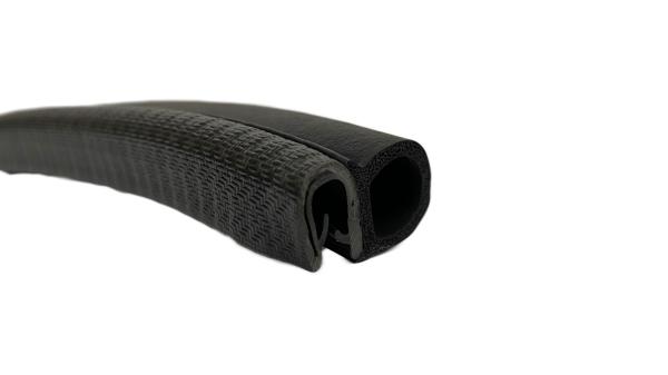 Kantenschutzprofil mit Stahleinlage für 1,5-3,5mm Bleche mit Dichtansatz seitlich - signalschwarz