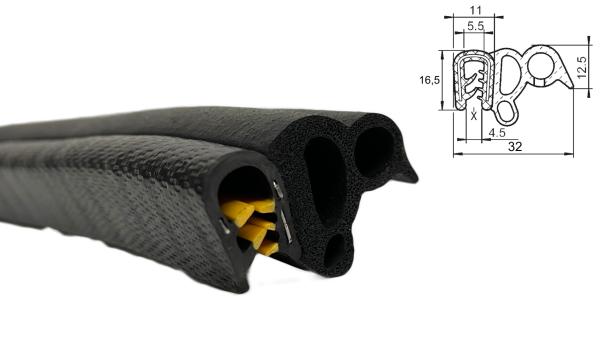EPDM Kantenschutz - Dichtprofil für Fahrzeugtüren, Kofferaum, etc.