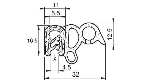 EPDM Kantenschutz - Dichtprofil für Fahrzeugtüren, Kofferaum, etc.