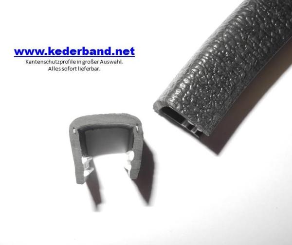 S9-12S Kantenschutzprofil PVC schwarz 8-12 mm Kederband, Klemm Profil