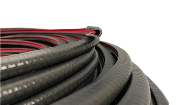 PVC-Kantenschutzprofil mit Stahleinlage, Klemmbereich 1-4mm, Schwarz