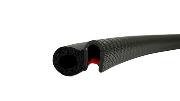 Kantenschutzprofil mit Stahleinlage für 1-3,5mm Bleche mit Dichtansatz seitlich - signalschwarz