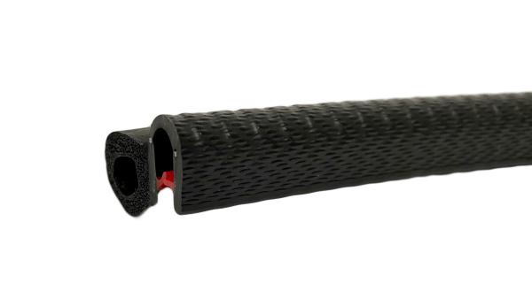 Kantenschutzprofil mit Stahleinlage für 1-3,5mm Bleche mit Dichtansatz seitlich - signalschwarz