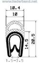 Kantenschutzprofil mit Stahleinlage für 1,5-3,5mm Bleche mit Dichtansatz oben - signalschwarz